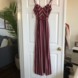 Pants - Striped low back jumpsuit Pants - Striped low back jumpsuit
